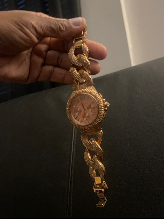 Michael Kors Women’s Rose Gold Crystal Pavé Chronograph Watch EUC MK3196 44MM main image 9